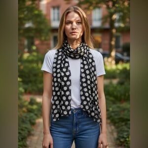 Rectangular Polka Dot Scarf NWT Lightweight Classic Chic 3 Color Options